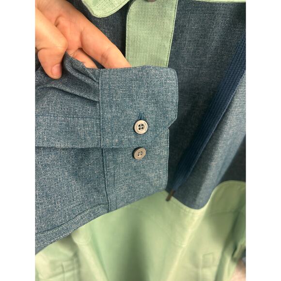 Marmot XXL Pullover Hoodie Green Blue Colorblock Outdoor Lightweight Hiking - Picture 9 of 10